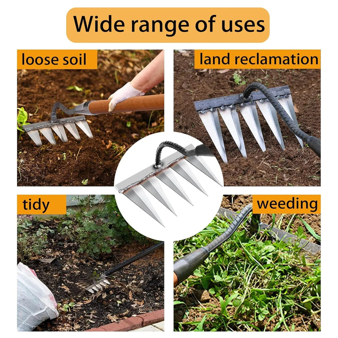 Sharpen™ Carbon Steel Garden Rake